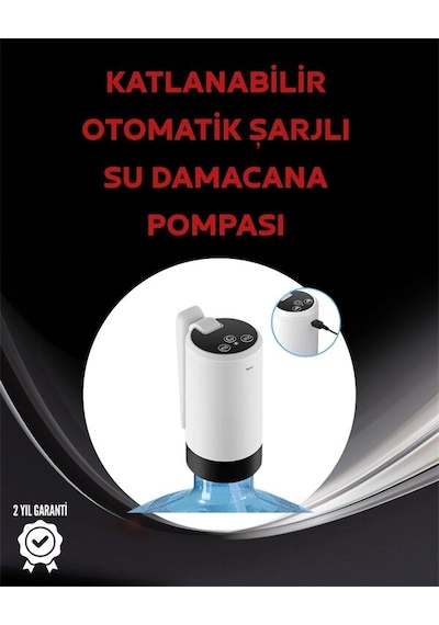 Damacana Üstü Akıllı Su Pompası 3 Damacana Kullanım 4w Güç Micro Usb Şarjlı Katlanabilir & T Çok Renkli