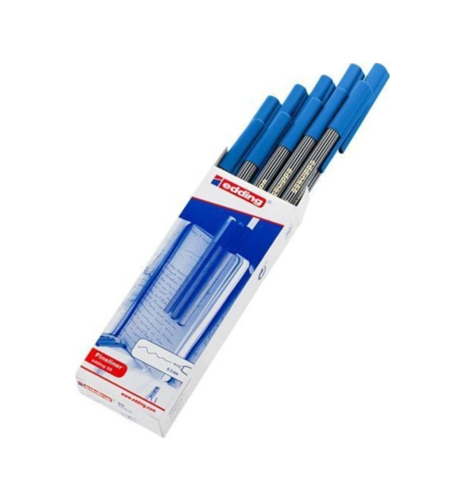 Fıne Pen Mavi Keçeli Kalem Ed-55 10'lu Kutu Renkli