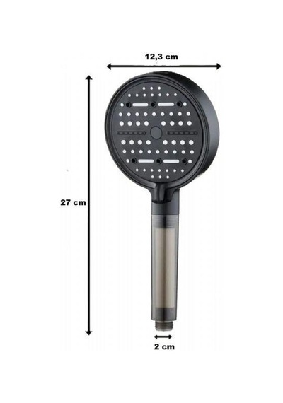 Kireç Tutucu Ve Tazyik Arttırıcı 6 Fonksiyonlu Siyah Duş Başlığı Diğer