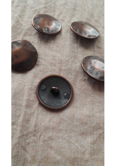 Antık Bakır Metal Düğme 22 Mm 5 Adet