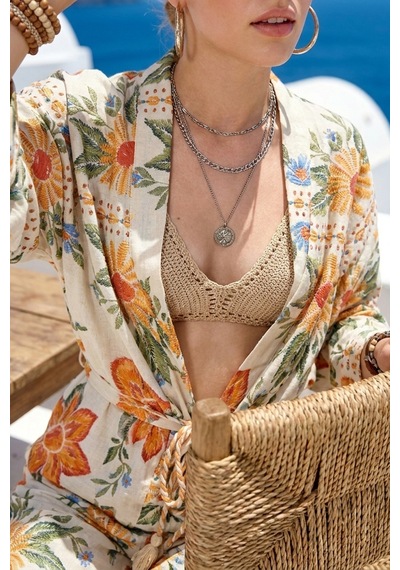 Island Girl Vintage Bağlamalı Tropikal Kollu Kimono Ve Lastik Bel Geniş Paça Cepli Pantolon Yazlık Bohem Boho Bohem Set Takım Ekru Island Girl Vintage Bağlamalı Tropikal Kollu Kimono Ve Lastik Bel Geniş Paça Cepli Pantolon Yazlık Bohem Boho Bohem Set Takım Ekru