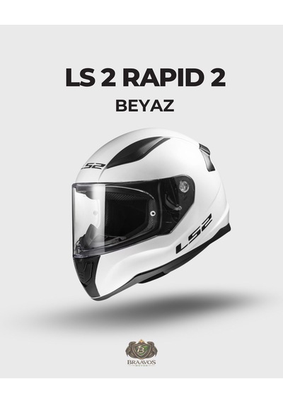 Ls 2 Rapid 2 Kapalı Beyaz Kask Açık Beyaz