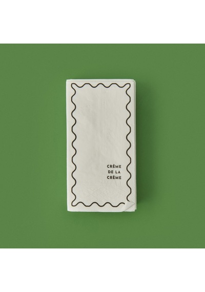 Kitchen 20'li Creme De La Creme Desen Peçete - Gri / Beyaz - 16x8 Cm Renkli