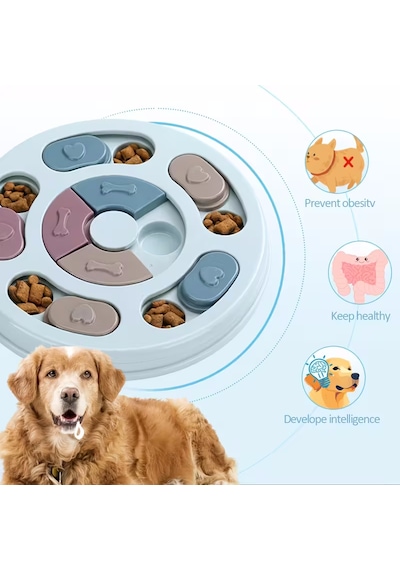 Köpekler İçin Zeka Geliştirici Yavaş Yemek Kabı İnteraktif Mama Bulmaca Oyuncağı