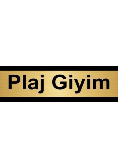 Plaj Giyim 7x20cm Altın Renk Metal Yönlendirme Levhası