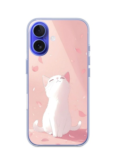 İphone 16 Uyumlu Minnoş Kedi Baskılı Silikon Kılıf
