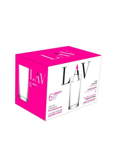 Lav Liberty Cam Meşrubat Bardağı 6'lı 295 ml (Limonata Bardağı )