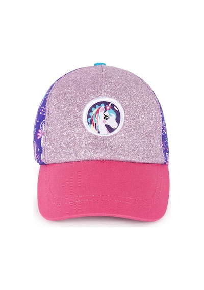 Milk & Moo Ayris 7-10 Yaş Kız Şapkası - Unicorn Temalı, Simli, Pembe-mor, Ayarlanabilir Yazlık