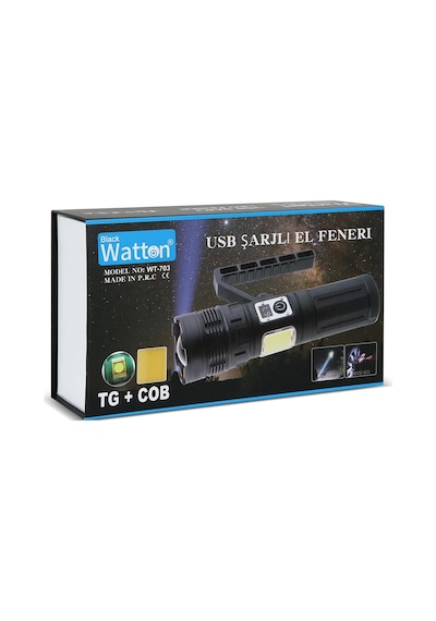 15.000 Lümen Tg+cob Led Şarjlı El Feneri Wt-703