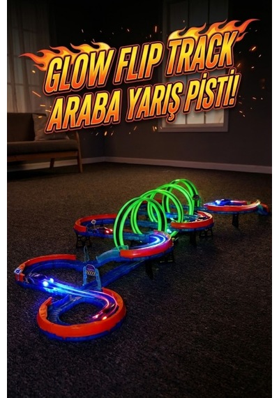 Glow Speed Track Parlayan Işıklı Yarış Pisti - 360 Derece Takla Atan Araba Oyun Seti 74 Parça