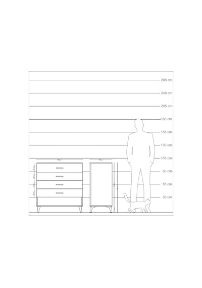 Kronos Şifonyer 4 Çekmeceli 88x59x96 Çam-antrasit Atlas Çam