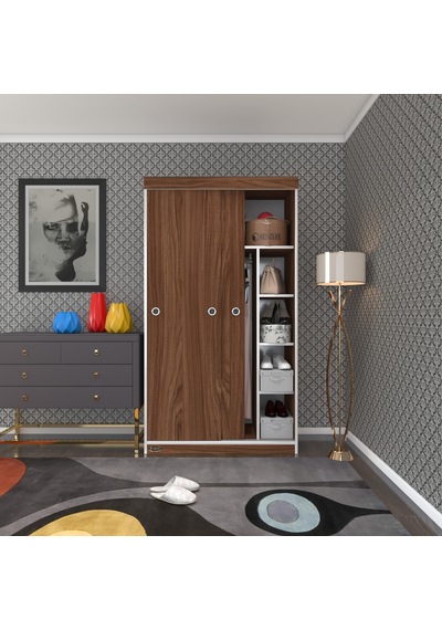 Kenzlife Gardırop Sürgülü Kapaklı Kapılı 100 Papatya Cvz Gardolap Dolap