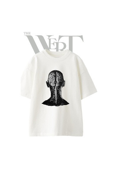 Thewert Brain Spinalcord Tasarım Baskılı Ünisex Beyaz Oversize T-shirt