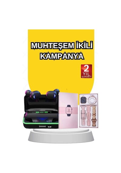 Kadınlara Özel Bileklik Hediyeli Akıllı Saat Ve Dijital Göstergeli Anc Özellikli Bluetooth Kulaklık