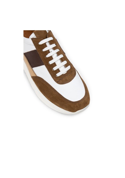 Deery Hakiki Süet Taba Rengi Erkek Sneaker Ayakkabı - 01963Mtbae01 Taba