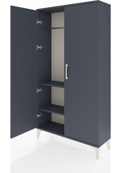 Arges Dolap 2 Raflı Kapaklı Tek Askılı 88x30x163 Antrasit-ant... Antrasit