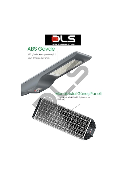 Dls 100w Profesyonel Solar Sokak Armatürü Tüm Gece Aydınlatma Güneş Enerjili Slr-102-100-01