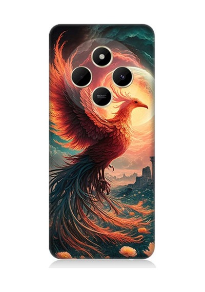 Xiaomi Redmi 14c Uyumlu Alevden Yükselen Anka Desenli Silikon Kılıf Çok Renkli