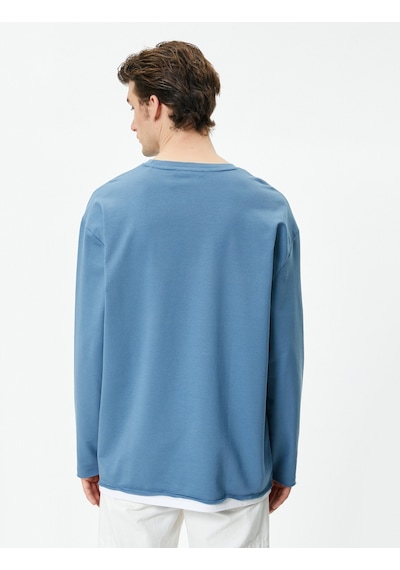 Koton Oversize Sweatshirt Bisiklet Yaka Slogan Baskılı Mavi 4wam70246mk Mavi Koton Oversize Sweatshirt Bisiklet Yaka Slogan Baskılı Mavi 4wam70246mk Mavi