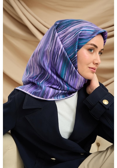 Silk Home Twill İpek Eşarp 11484-27 Mor, Patina, Pudra, Lila, Lacivert