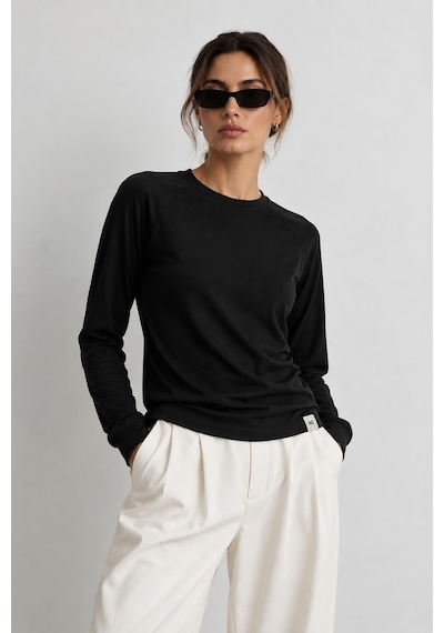Alexandergardi Kadın Activewear Bisiklet Yaka Üst Siyah