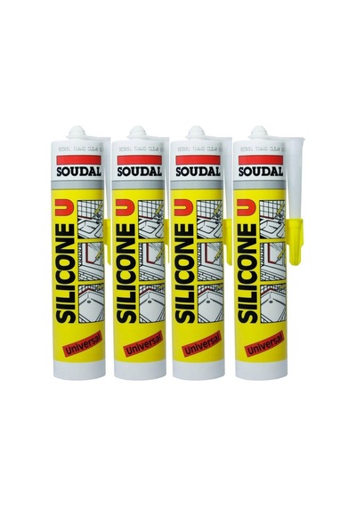 4 Adet Soudal Şeffaf Silikon 280 Gr