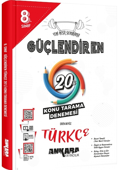 8. Sınıf Türkçe Güçlendiren 20'li Konu Tarama Denemesi- Ankara Yayıncılık