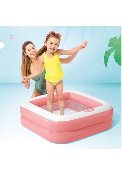 57100 Intex Şişme Taban Mini Kare Havuz 86x86x25 Cm Açık Mavi