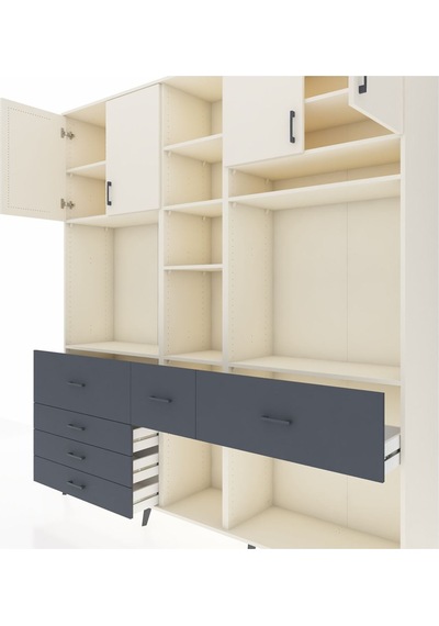 Hyperion Dolap 11 Raflı 6 Çekmeceli 4 Kapaklı 220x44x243 Aytaşı-aytaşı/antrasit Çok Renkli Hyperion Dolap 11 Raflı 6 Çekmeceli 4 Kapaklı 220x44x243 Aytaşı-aytaşı/antrasit Çok Renkli