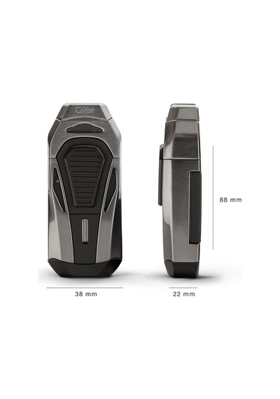 Colibri Boss Üçlü Jet Çakmak Puro Çakmağı Kesicili Siyah