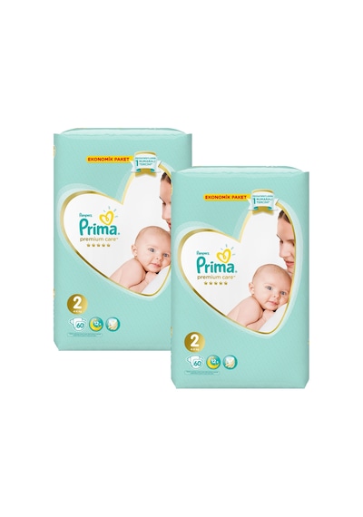Prima Bebek Bezi Premium Care 2 Beden 2 x 60 Jumbo Paket 120 Adet 2'li