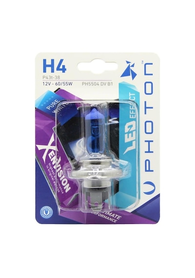 Ampul H4 12v 60/55w Xen Vision Tekli Blister Beyaz Işık 6000k Pht Ph5504 Dv B1