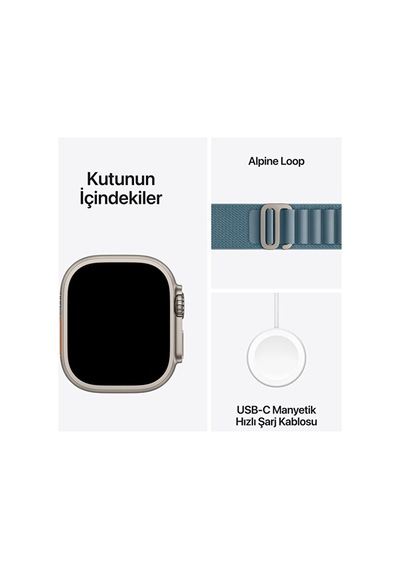 Apple Watch Ultra 3 GPS + Cellular 49 MM Natürel Titanyum Kasa Akıllı Saat (Distribütör Garantili)