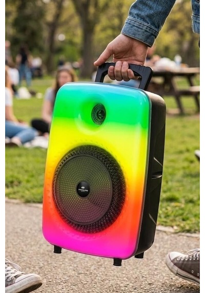 Özel Üretim Bluetooth Hoparlör Mikrofonlu Gts-1802 Siyah Ses Cihazı Parti Ürünü Müzik Aleti