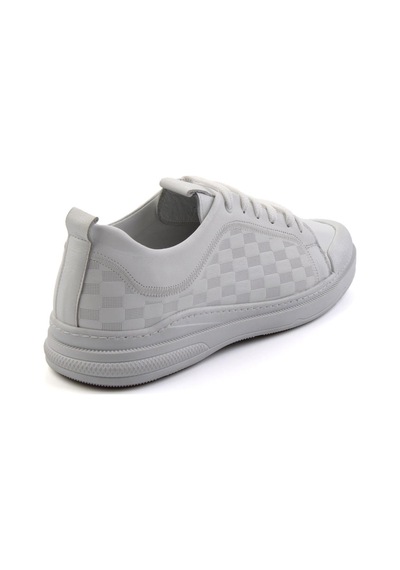 Bambi Beyaz Hakiki Deri Erkek Sneaker E01084240703 Beyaz