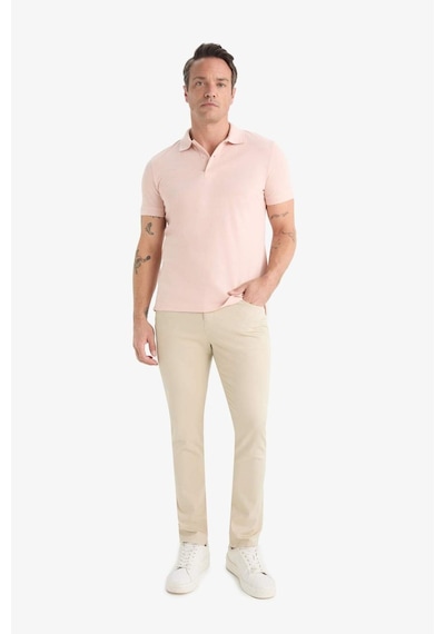 Defacto %100 Pamuk Slim Fit Dar Kesim Kısa Kollu Pike Polo Tişört E2633ax25smbr476 Bordo