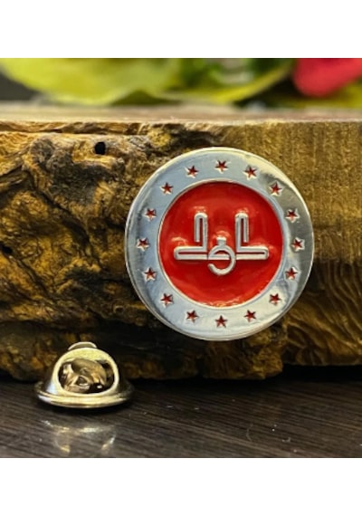 Diyanet Kırmızı Yaka Rozeti 925 Ayar Gümüş