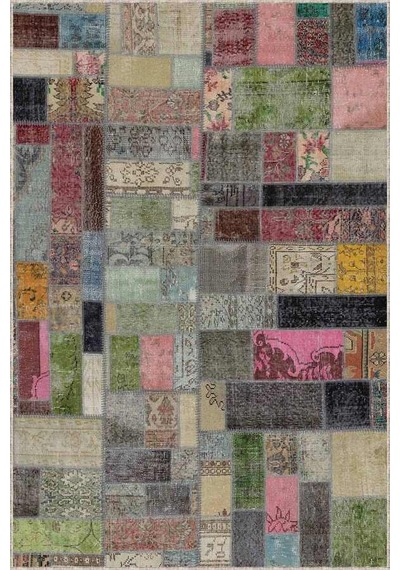 Renkli Kaymaz Tabanlı Yıkanır Patchwork Mutfak Halısı Ar1061n11 Çok Renkli