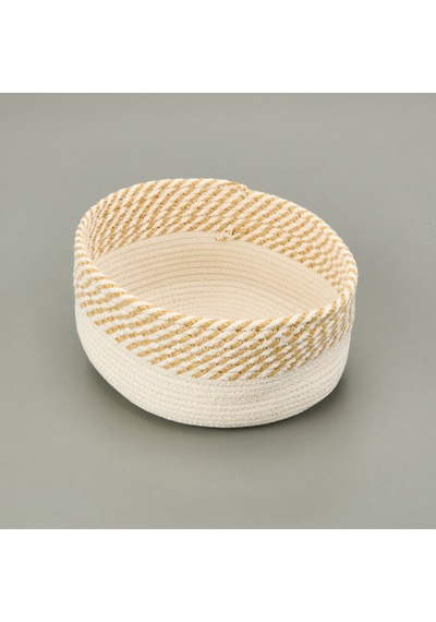 Living Boho Style Sepet - Beyaz / Bej - 25x20x10 Cm Çok Renkli