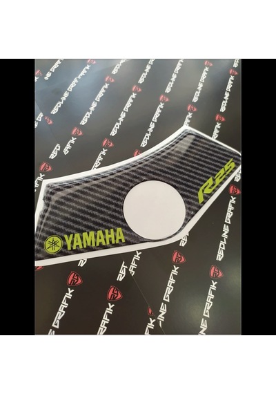 Yamaha R25 Night Flou Sarı Yazılı Karbon Mesnet Pad Gidon Pad