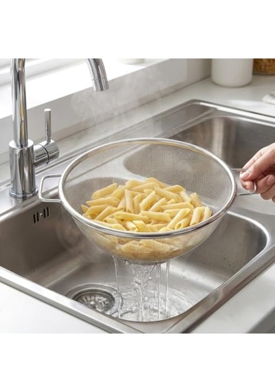 Ayrex Deconox Paslanmaz Çelik Çift Kulplu Sepet Süzgeç 22cm 10cm, Salata Süzgeci Meyve Süzgeci, Makarna Süzgeci, Diğer