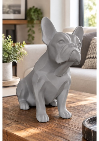 Fransız Bulldog Figürlü Dekoratif Biblo - 19cm 00745584
