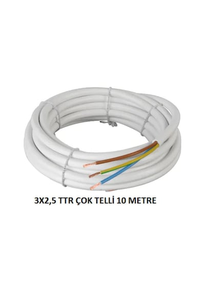 3X2.5 Ttr Topraklı İzolasyonlu 10 Metre Kablo