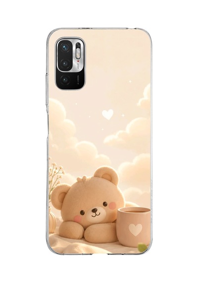Redmi Note 10 5g Uyumlu Sevimli Tatlı Ayı Baskılı Silikon Kılıf Renkli