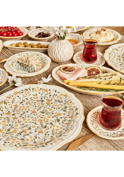 Tr Loren Stoneware 26 Parça 6 Kişilik Kahvaltı Takımı Sarı Diğer