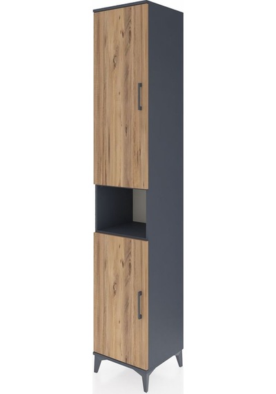 Hyperion Dolap 5 Raflı 2 Kapaklı Tek Askılı 44x44x243 Antrasi... Antrasit