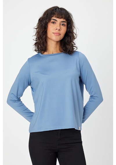 Alexandergardı Uzun Kollu Kumaş T-shirt Agsweat00 Mavi
