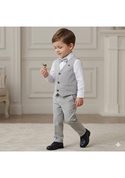 Veraye Socks Yelekli 3lü Takım Beyaz - Gri