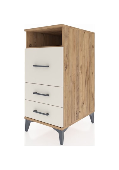 Kronos Komodin Tek Raflı 3 Çekmeceli 44x59x96 Çam-aytaşı Çam