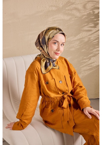 Silk Home Twill İpek Signature Altın Sarısı 90x90 Çok Renkli